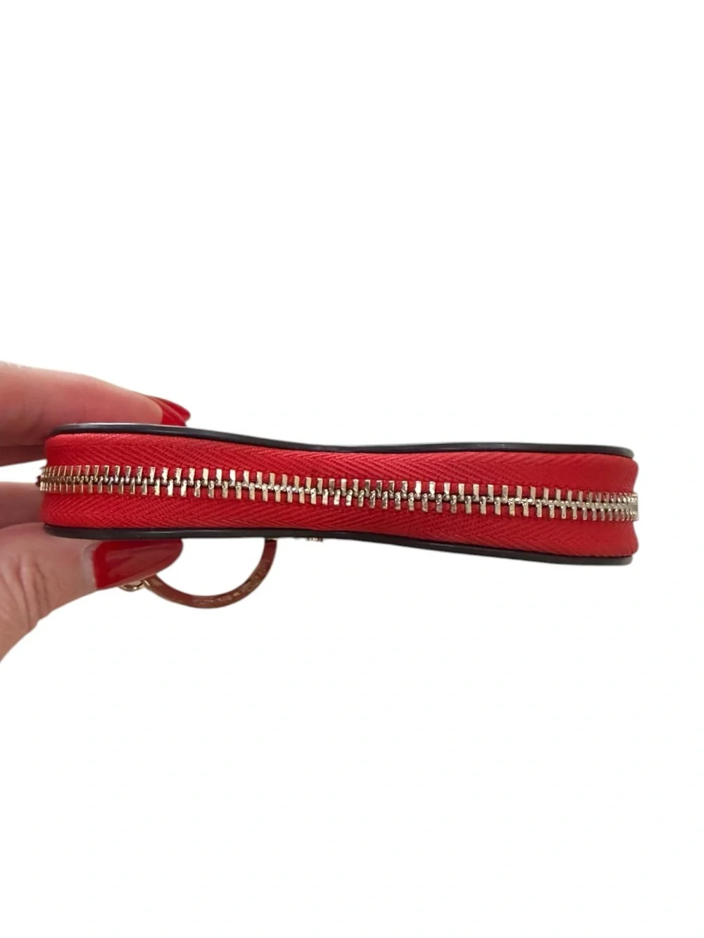 Kate Spade Red Floral Heart Key Ring Coin Purse